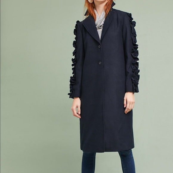 Anthropologie ruffled sleeves coat - Picture 1 of 4